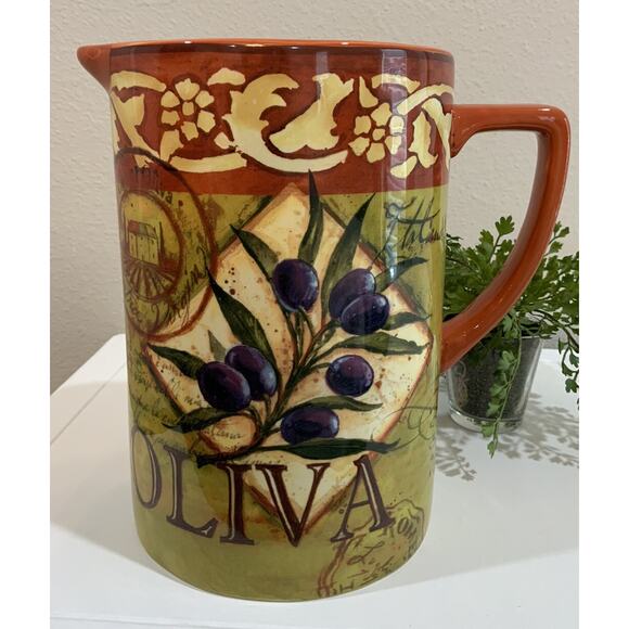 Vtg Certified International Geoffrey Allen “Oliva” Italian Tuscany Style Pitcher - Picture 5 of 7